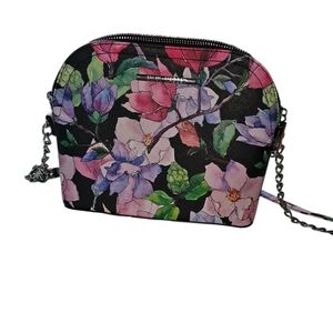 Steve Madden Black and Pink Floral Crossbody Bag